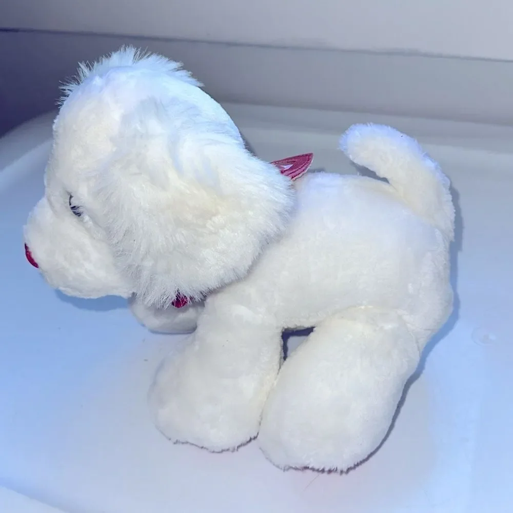 Vintage 2002 New Adventures Valentine’s Day stuffed white puppy‎ dog